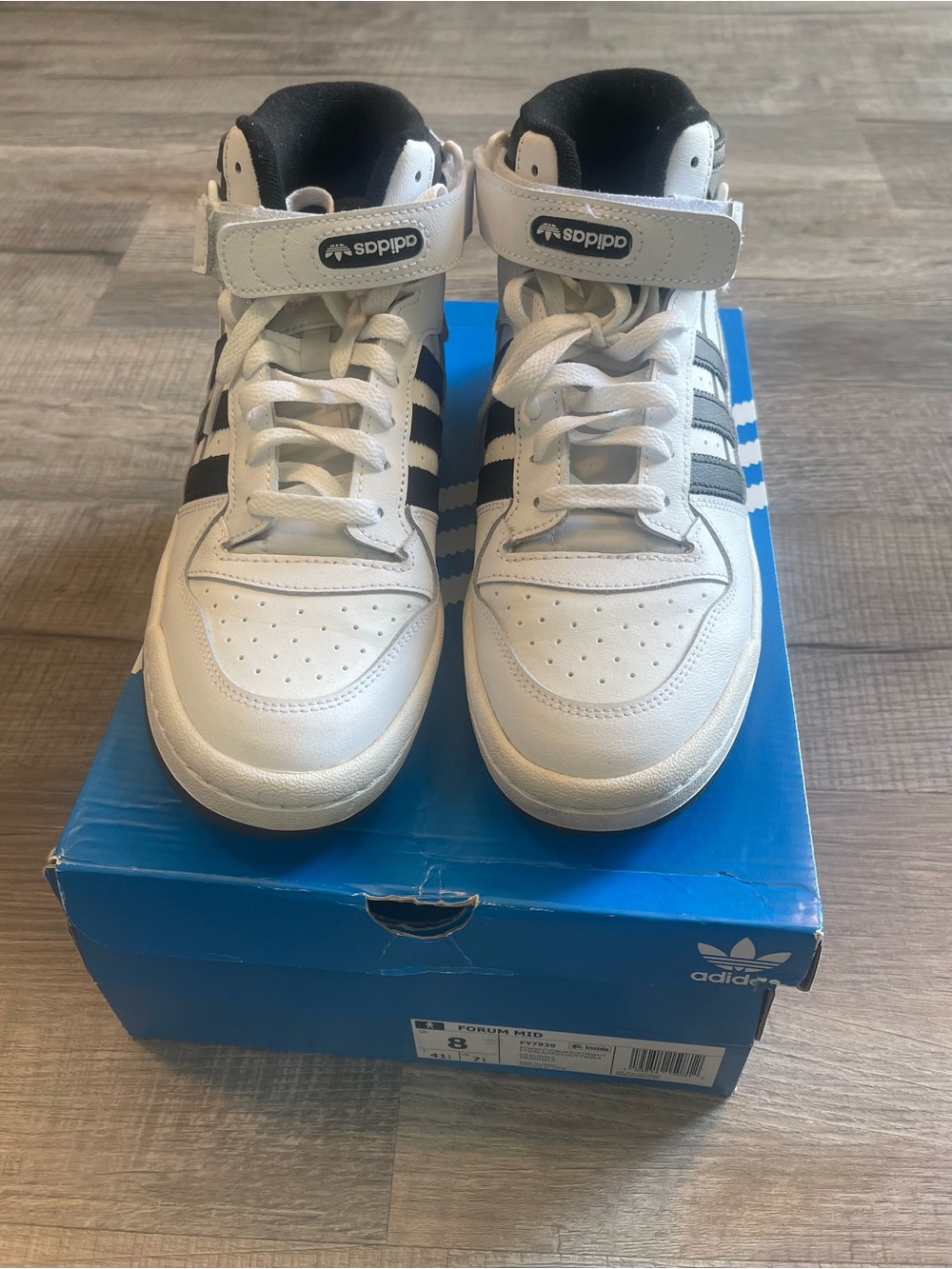 Adidas Forum Mid Black & White Sz8